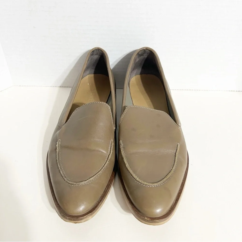 Everlane The Modern Leather Loafers Flats Shoes Olive Green /Taupe Made in Italy - Picture 11 of 16